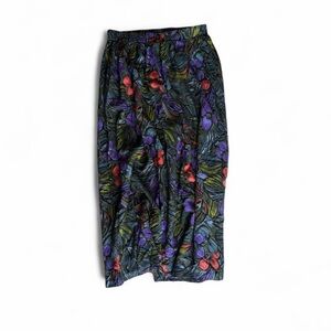 Floral Print Maxi Skirt in Green, Purple & Red